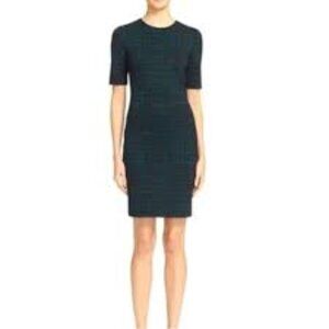 Size 2 Theory Rijik B Configure Sheath Dress in Black and Green